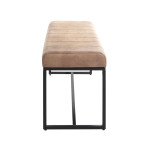 Paris Prix Banc En Cuir Design "Rida" 100cm Marron & Noir