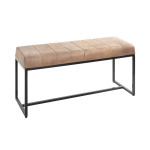 paris prix Banc en Cuir Design "Rida" 100cm Marron & Noir