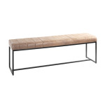 paris prix Banc en Cuir Design "Rida" 150cm Marron & Noir