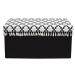 Paris Prix Banc Pliable & Coffre "Mirage" 76cm Noir & Blanc