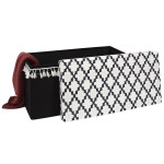 Paris Prix Banc Pliable & Coffre "Mirage" 76cm Noir & Blanc