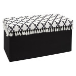 paris prix Banc Pliable & Coffre "Mirage" 76cm Noir & Blanc