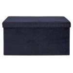 Paris Prix Banc Pliable & Coffre "Rétro" 76cm Bleu Nuit