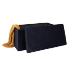 Paris Prix Banc Pliable & Coffre "Rétro" 76cm Bleu Nuit