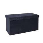 paris prix Banc Pliable & Coffre "Rétro" 76cm Bleu Nuit