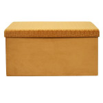Paris Prix Banc Pliable & Coffre "Rétro" 76cm Jaune Moutarde