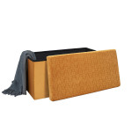 Paris Prix Banc Pliable & Coffre "Rétro" 76cm Jaune Moutarde