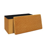 Paris Prix Banc Pliable & Coffre "Rétro" 76cm Jaune Moutarde