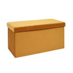 paris prix Banc Pliable & Coffre "Rétro" 76cm Jaune Moutarde
