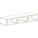 Paris Prix Banc TV Mural Design "Switch" 180cm Naturel