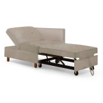 Paris Prix Banquette 2 Places Convertible Velours "Théo" 107cm Taupe