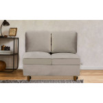 Paris Prix Banquette 2 Places Convertible Velours "Théo" 107cm Taupe