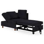 Paris Prix Banquette 2 Places Convertible Velours "Théo" 107cm Noir