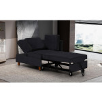 Paris Prix Banquette 2 Places Convertible Velours "Théo" 107cm Noir