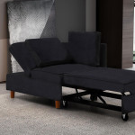 Paris Prix Banquette 2 Places Convertible Velours "Théo" 107cm Noir