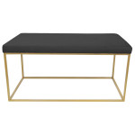 Paris Prix Banquette & 2 Poufs En Velours "Tinuj" 99cm Noir