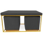 paris prix Banquette & 2 Poufs en Velours "Tinuj" 99cm Noir