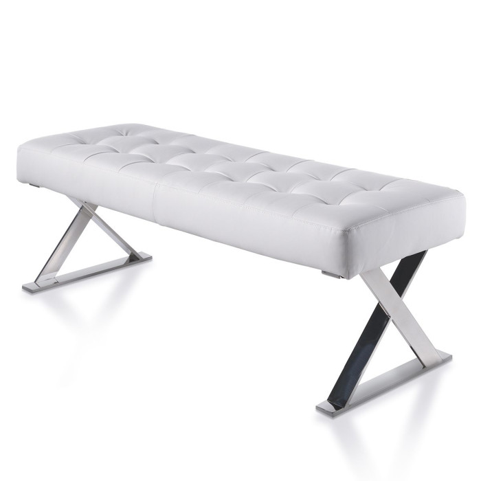 Paris Prix Banquette Boudoir Design "Nacho" 120cm Blanc