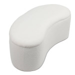 Paris Prix Banquette & Coffre Bouclette "Courbe" 120cm Blanc