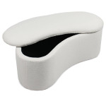Paris Prix Banquette & Coffre Bouclette "Courbe" 120cm Blanc