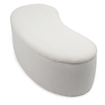 Paris Prix Banquette & Coffre Bouclette "Courbe" 120cm Blanc