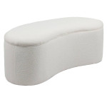 paris prix Banquette & Coffre Bouclette "Courbe" 120cm Blanc