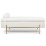 Paris Prix Banquette & Coffre Bouclette "Loyd" 140cm Blanc