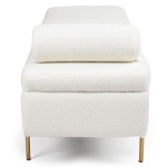 Paris Prix Banquette & Coffre Bouclette "Loyd" 140cm Blanc