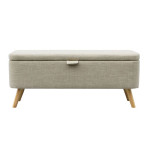 Paris Prix Banquette & Coffre En Tissu "Olean" 111cm Beige