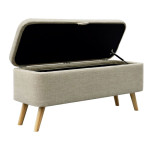 Paris Prix Banquette & Coffre En Tissu "Olean" 111cm Beige