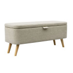 paris prix Banquette & Coffre en Tissu "Olean" 111cm Beige