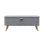 Paris Prix Banquette & Coffre En Tissu "Olean" 111cm Gris