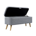 Paris Prix Banquette & Coffre En Tissu "Olean" 111cm Gris