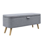 paris prix Banquette & Coffre en Tissu "Olean" 111cm Gris