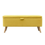 Paris Prix Banquette & Coffre En Tissu "Olean" 111cm Jaune