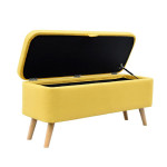 Paris Prix Banquette & Coffre En Tissu "Olean" 111cm Jaune