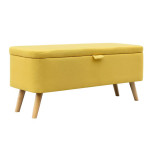 paris prix Banquette & Coffre en Tissu "Olean" 111cm Jaune