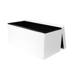 Paris Prix Banquette Coffre Pliable Design "Alana" 76cm Blanc