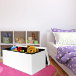 Paris Prix Banquette Coffre Pliable Design "Alana" 76cm Blanc
