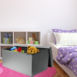 Paris Prix Banquette Coffre Pliable Design "Alana" 76cm Gris