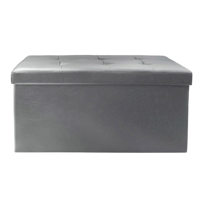 Paris Prix Banquette Coffre Pliable Design "Alana" 76cm Gris