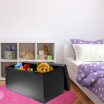 Paris Prix Banquette Coffre Pliable Design "Alana" 76cm Noir