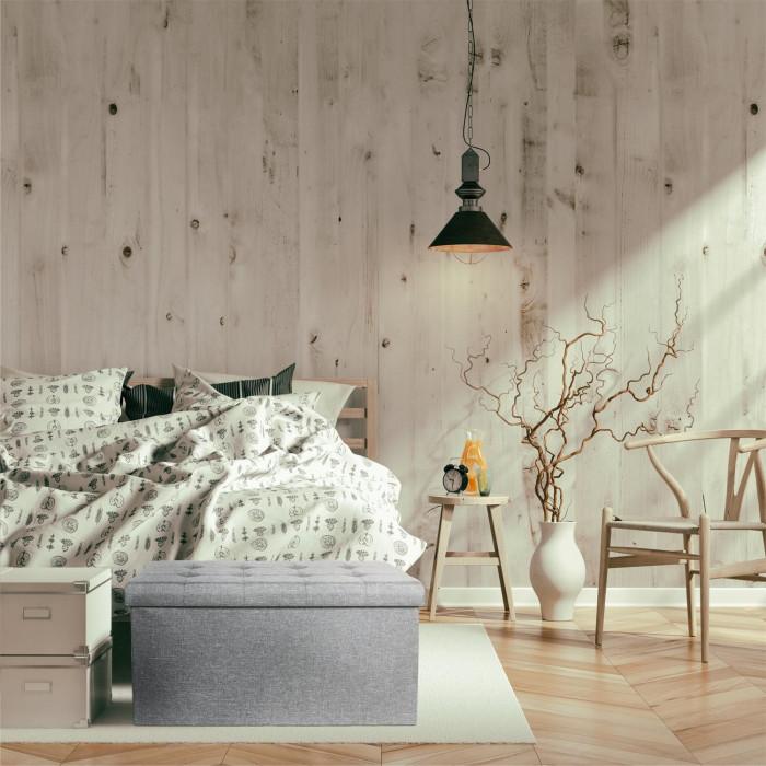 Paris Prix Banquette Coffre Pliable "Eliane" 76cm Gris Clair