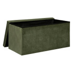 Paris Prix Banquette Coffre Pliable En Velours "Lilou" 76cm Kaki