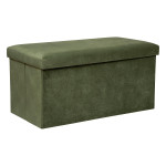 paris prix Banquette Coffre Pliable en Velours "Lilou" 76cm Kaki