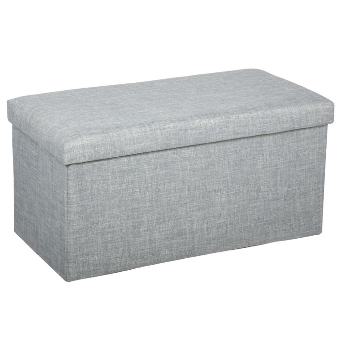 Paris Prix Banquette Coffre Pliante "Tomaz" 76cm Gris Clair