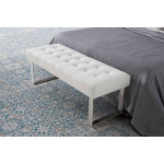 Paris Prix Banquette Design Capitonnée "Nacho" 120cm Blanc