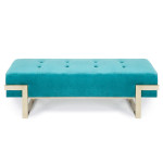 Paris Prix Banquette Design En Velours "Zongo" 140cm Menthe