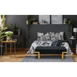 Paris Prix Banquette Design En Velours "Zongo" 140cm Noir