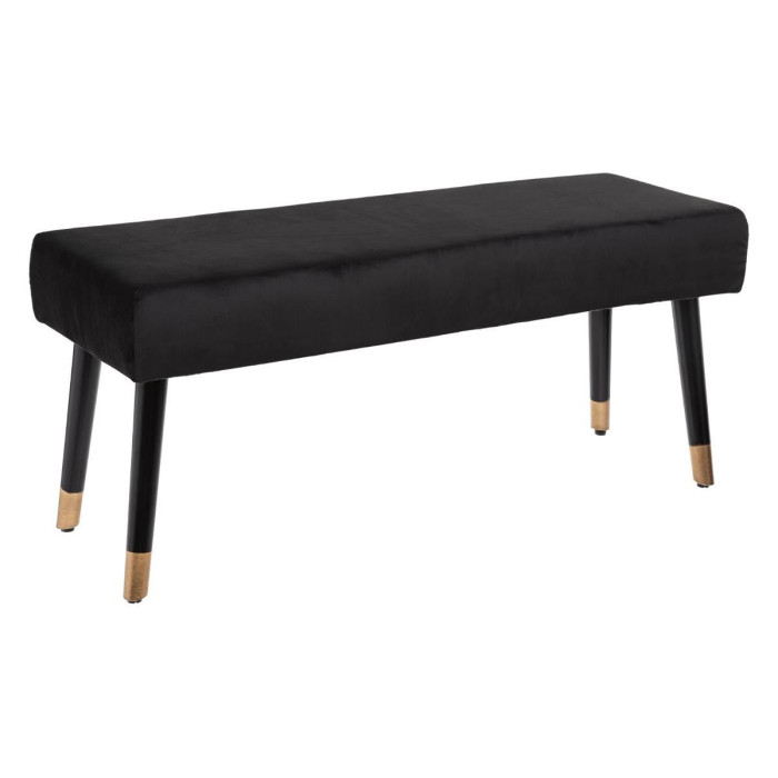Paris Prix Banquette Design Velours "Living" 100cm Noir